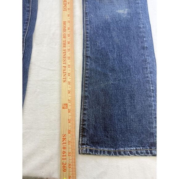 Abercrombie & Fitch Jeans Mens 34x32 Blue Straight Leg Distressed Denim Pants - Picture 13 of 13